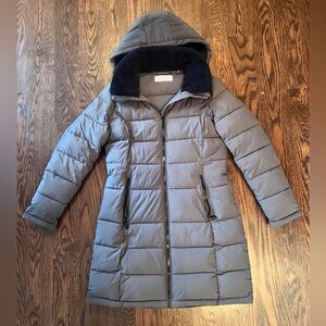CALVIN KLEIN Gray Hooded Puffer Coat